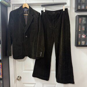 Polo Ralph Lauren Brown Cotton Corduroy Blazer & matching wide-leg pants size  8